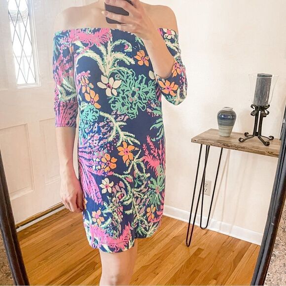 Lilly Pulitzer Laurana Off The Shoulder Mini Dress M - Picture 1 of 9